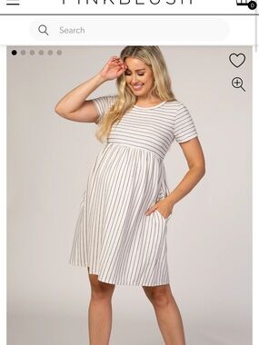 Pinkblush White Striped Maternity Babydoll Skirt